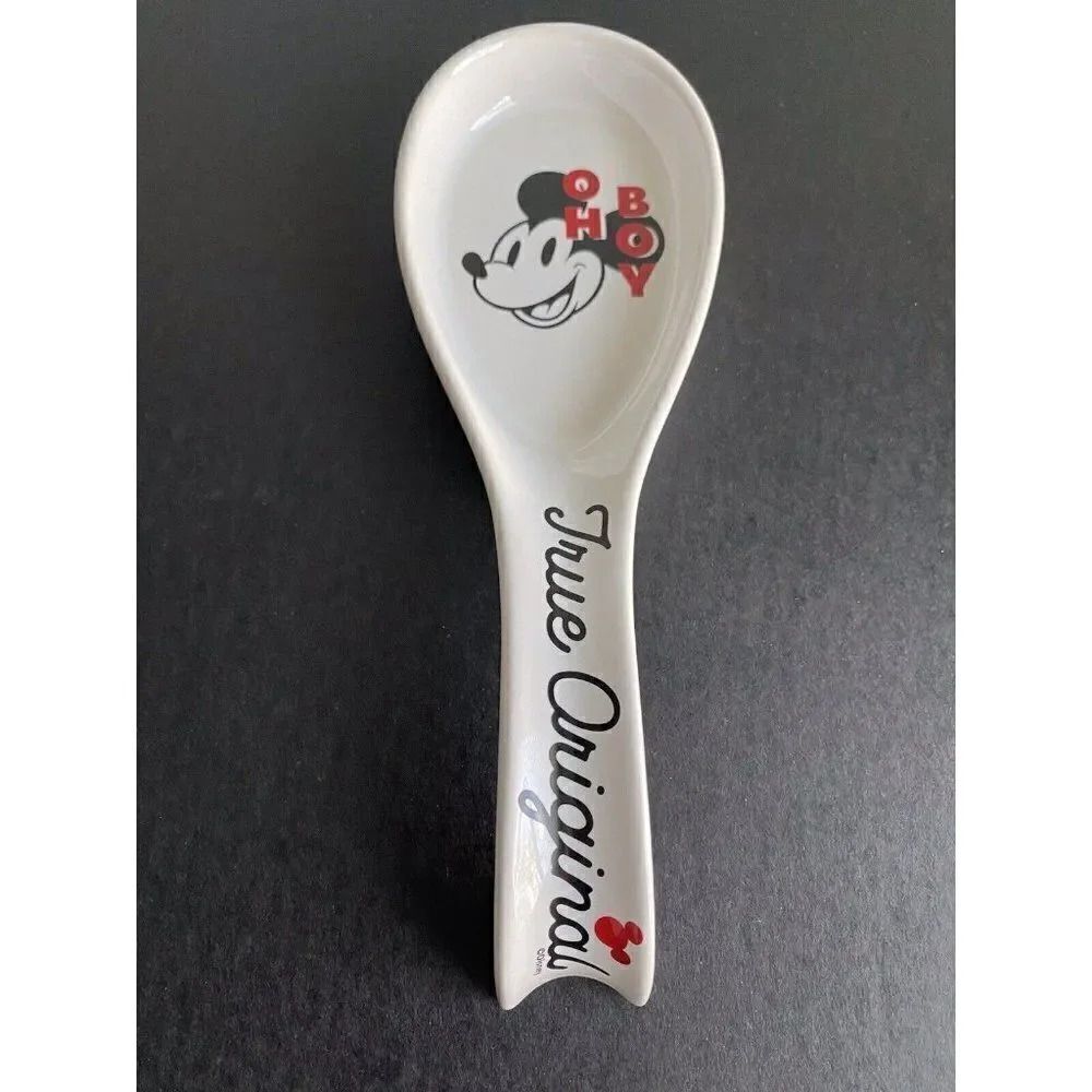 Disney Kitchen Mickey Mouse Classic Spoon Rest Ceramic‎ “Oh Boy!” New
